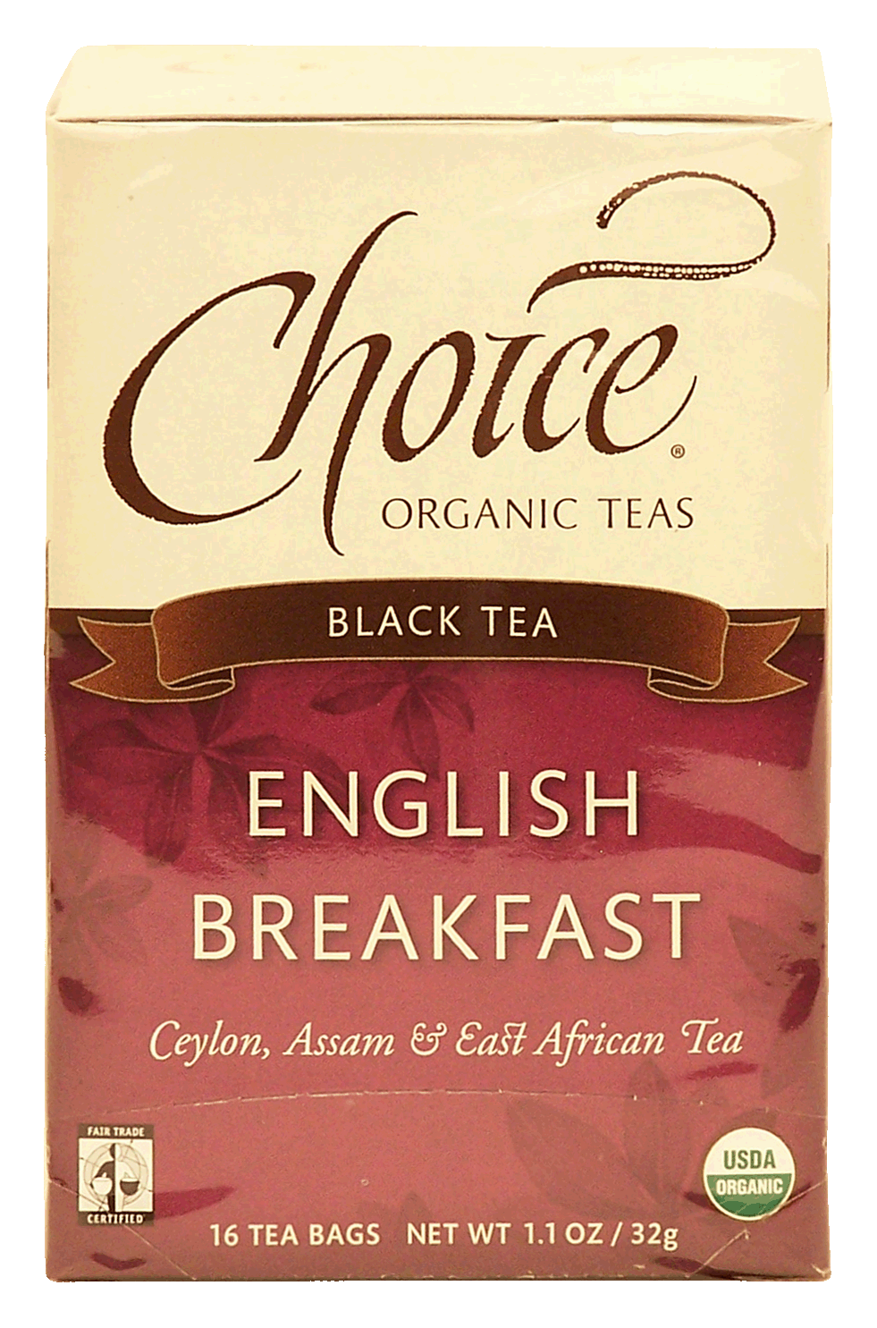 Choice  english breakfast black tea, organic ceylon assam & east african, 16-bags Full-Size Picture